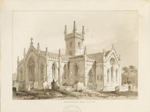Église de Handsworth (dessin sépia) - Thomas Peploe Wood