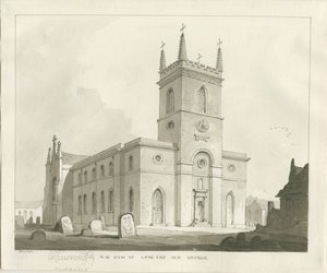 Église de Lane End (Longton): dessin sépia - Thomas Peploe Wood