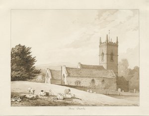 Église de Penn : dessin sépia - Thomas Peploe Wood