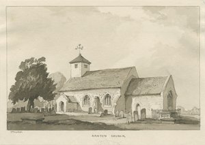 Église de Ranton : dessin à la sépia - Thomas Peploe Wood