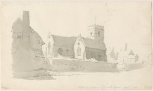 Église de Trysull: dessin au crayon, 2 sep 1837 - Thomas Peploe Wood