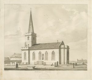 Église de Whittington (dessin sépia) - Thomas Peploe Wood
