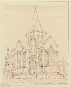Wolverhampton - Église Sainte-Marie : dessin à la plume, nd [?milieu du XIXe siècle] - Thomas Peploe Wood