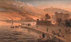 Incendie des bâtiments gouvernementaux à Kertch, 9 juin 1855, 1856 - Thomas Picken
