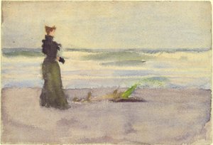 Femme sur la plage - Thomas Pollock Anshutz
