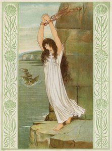 Andromède enchaînée à la falaise (lithographie en couleur)