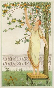 Danaé parmi les orangers (lithographie en couleur) - Thomas Ralph Spence