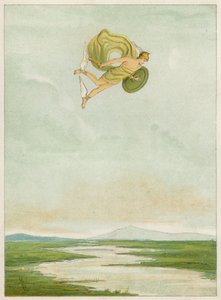 Persée volant pour tuer la Gorgone (lithographie en couleur)