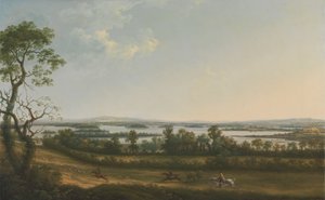 Lough Erne depuis Knock Ninney, avec Bellisle au loin, Comté de Fermanagh, Irlande