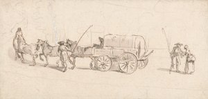 Figures avec une charrette et des chevaux - Thomas Ross
