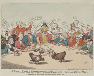 (La) Grande bataille entre le célèbre coq anglais et la poule russe ! - Thomas Rowlandson