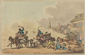 Une course de charrettes - Thomas Rowlandson