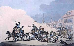 Une course de charrette, pub. par William Holland - Thomas Rowlandson