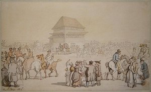 Une réunion de course bondée - Thomas Rowlandson