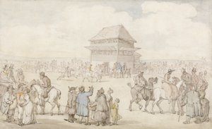 Une réunion de course bondée, vers 1805-10 - Thomas Rowlandson