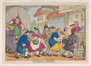 Un désastre lamentable, ou la perruque de Miss Fubby Fatarmin a pris feu, 12 septembre..., 12 septembre 1813 - Thomas Rowlandson