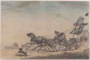 Un attelage à quatre, ou La Carrosse en fuite - Thomas Rowlandson