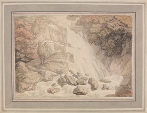 Une haute cascade - Thomas Rowlandson