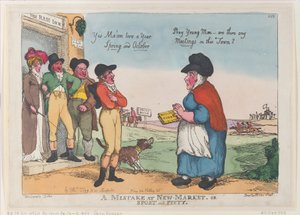 Une erreur à New Market, ou Sport et piété, 5 octobre 1807 - Thomas Rowlandson