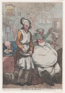 Un barbier à un sou, 1789 - Thomas Rowlandson