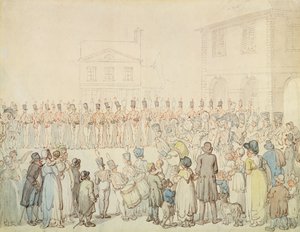 Revue de la milice du Northamptonshire à Brackley - Thomas Rowlandson