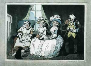 "Une Visite à la Tante", aquatinte par Francis Jukes, publié par E. Jackson - Thomas Rowlandson