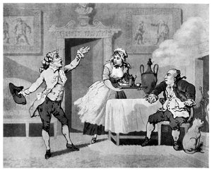 Acteur récitant à un directeur, fin XVIIIe siècle - Thomas Rowlandson