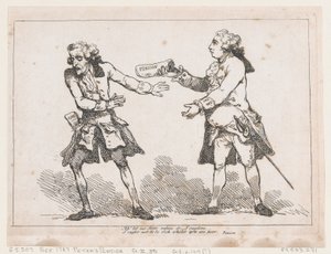 Ah laissez-moi Sire le refuser..., de la Pension de Pierre par Peter Pindar, Esq., 1787 - Thomas Rowlandson