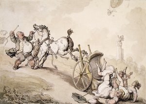 Chasse au ballon près de la folie de Lady James - Thomas Rowlandson