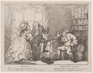 Frontispice de Bozzy et Madame Piozzi, Bozzy et Piozzi par Peter Pindar, 1780-86 - Thomas Rowlandson