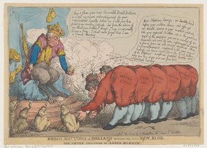 Les larges derrières en Hollande adorant leur nouveau roi, 23 juillet 1806 - Thomas Rowlandson