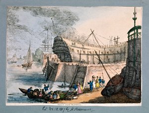 Brunswick Dock, Blackwall, Londres, 1806 - Thomas Rowlandson