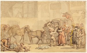 Changement de chevaux de la diligence - Thomas Rowlandson