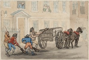 Collecte des excréments nocturnes, pub. 1788 - Thomas Rowlandson