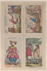 Costume de Hogs Norton, Comment un homme peut tirer sur sa propre perruque, et La Fille de Mim, 1809 - Thomas Rowlandson