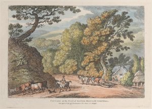 Cottage au pied de la montagne Router, Cornouailles, des Vues en Cornouailles, avril..., 12 avril 1812 - Thomas Rowlandson