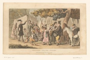 Doctor Syntax dans un camp de Roms - Thomas Rowlandson