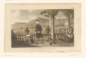 Le docteur Syntax observe un cortège qui défile dans le paysage - Thomas Rowlandson