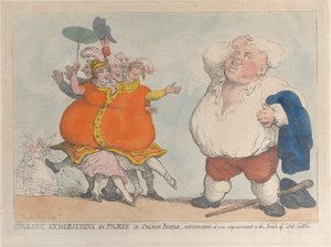 Expositions anglaises à Paris ou les Français étonnés de notre amélioration de la race, 1812 - Thomas Rowlandson