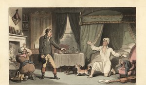 Gentleman anglais recevant une lettre de sa famille