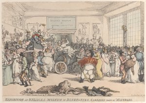 Exposition au musée de Bullock de la voiture de Bonaparte prise à Waterloo, 10 janvier 1816 - Thomas Rowlandson