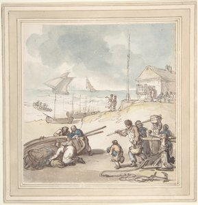 Des personnages au bord de la mer - Thomas Rowlandson