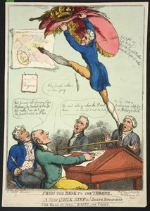 Du bureau au trône. Un nouveau pas rapide par Joseph Bonaparte. La basse par Messieurs Nappy et Talley, 1808 - Thomas Rowlandson