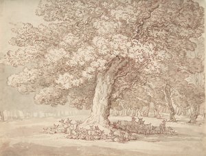 Troupeau de cerfs sous un chêne, 1775-1827