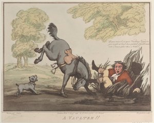 Les accomplissements du cheval, croquis 12 : Un voltigeur !!, 1er août 1799 - Thomas Rowlandson