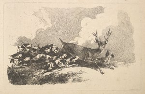 Chiens chassant un cerf, 1784-88 - Thomas Rowlandson