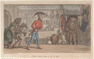 Johnny Newcome allant faire des provisions, des Aventures militaires de Johnny Newcome, 1815