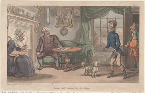 Johnny revenu sain et sauf à sa maman, des Aventures militaires de Johnny Newcome, 1815 - Thomas Rowlandson