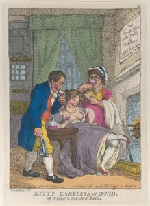 Kitty Careless en prison ou attendant la caution juive - Thomas Rowlandson