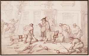 Ouvriers posant un trottoir - Thomas Rowlandson